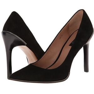 Rachel Zoe Ambrosia Kid Suede Black Heels